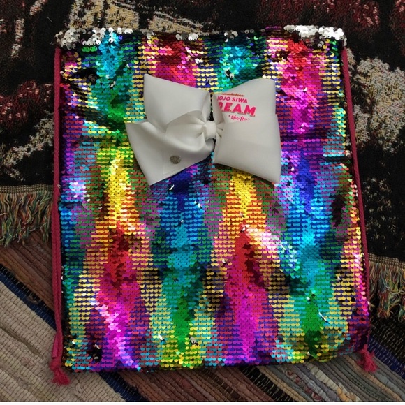 Jojo Siwa Sequin Drawstring Backpack - Picture 5 of 6